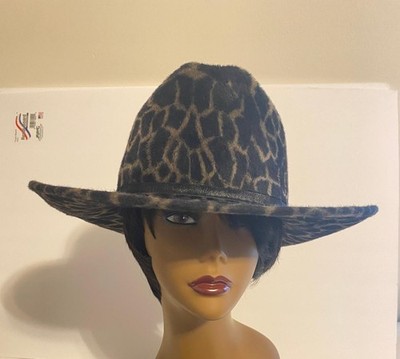 Rare Vintage Eric Javits animal print cowboy hat - 14.5 in L x 13 in W x 21.5.  