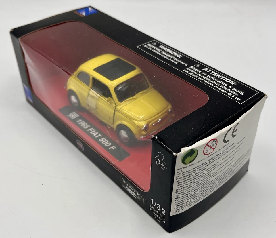 FIAT 500 F jaune citron 1965 - NewRay 1/32 - 2007 - Neuf en boite - Photo 3/4
