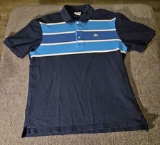 Lacoste Polo Shirt Size 6, Shades Of Blue With Stripes