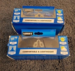 Hart Wrap-Around Safety Glasses Lot Of 2 Clear And Tinted 
