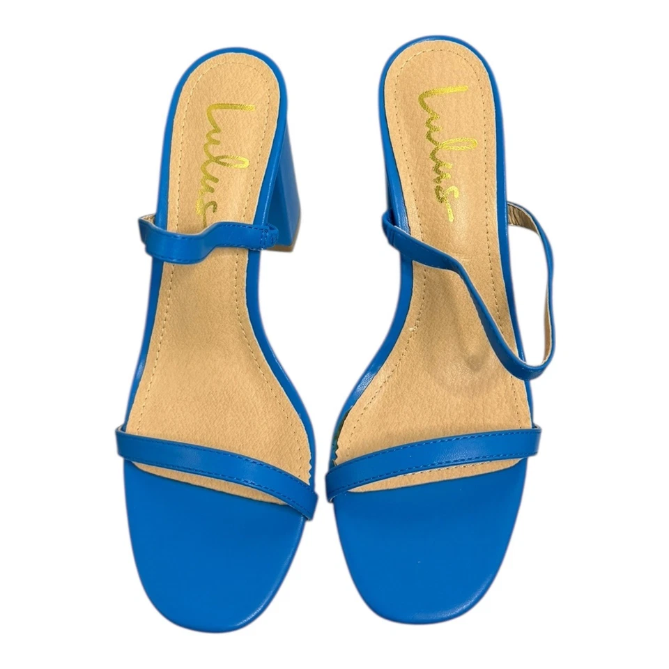 NUEVO EN CAJA Sandalias de Tacón Alto Lulus Ariellie Azul Talla 8 Zapatos de Vestir Eventos Fiesta Bombas Foto 4 de 4