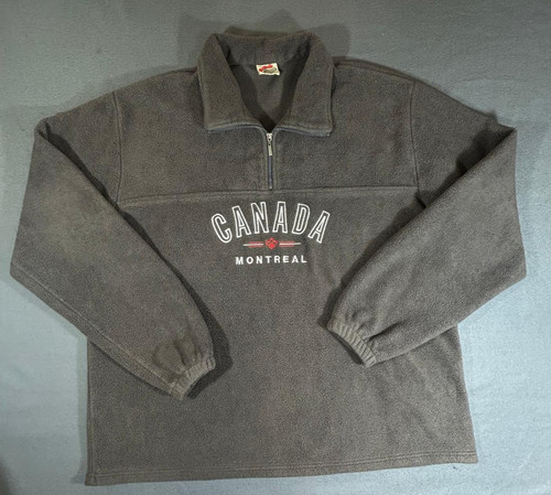 Dhanoriok Canada Inc Canada 1/4 Zip Pullover Gray Sweatshirt Size 2XL
