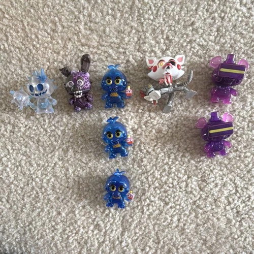 Five Nights at Freddy's Glow in the Dark Mini Figures Lot of 8