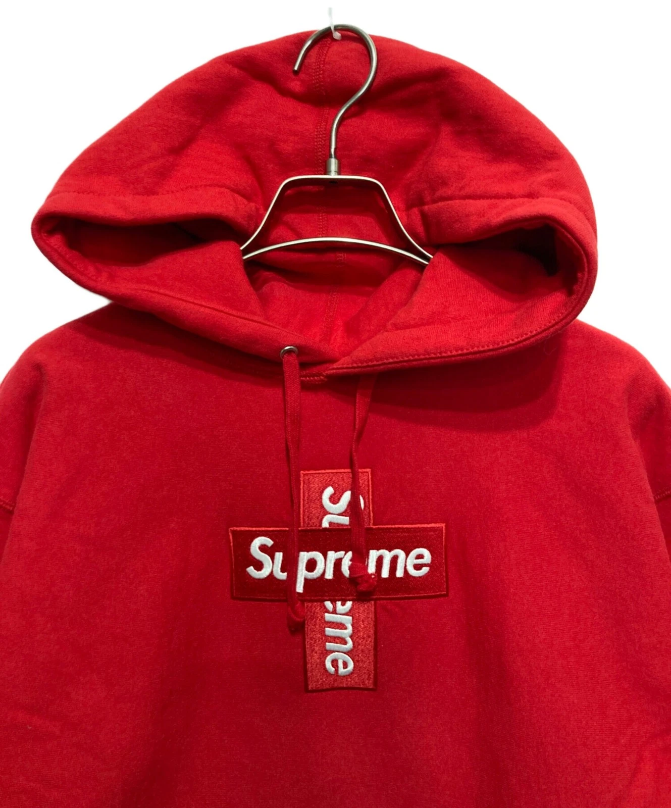 Felpa con cappuccio SUPREME Cross Box Logo Taglia:S Rosso Uomo
