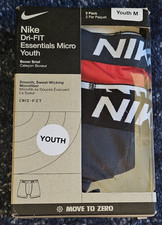 Nike Dri-FIT Boys Youth M Boxer Briefs 3-Pack NEW 1 Pair missing-Grey
