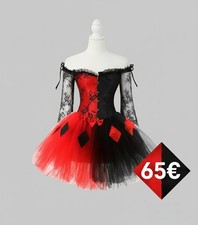 Harlekin Gr. S Kostüm Corsage & Rock Harley Quinn