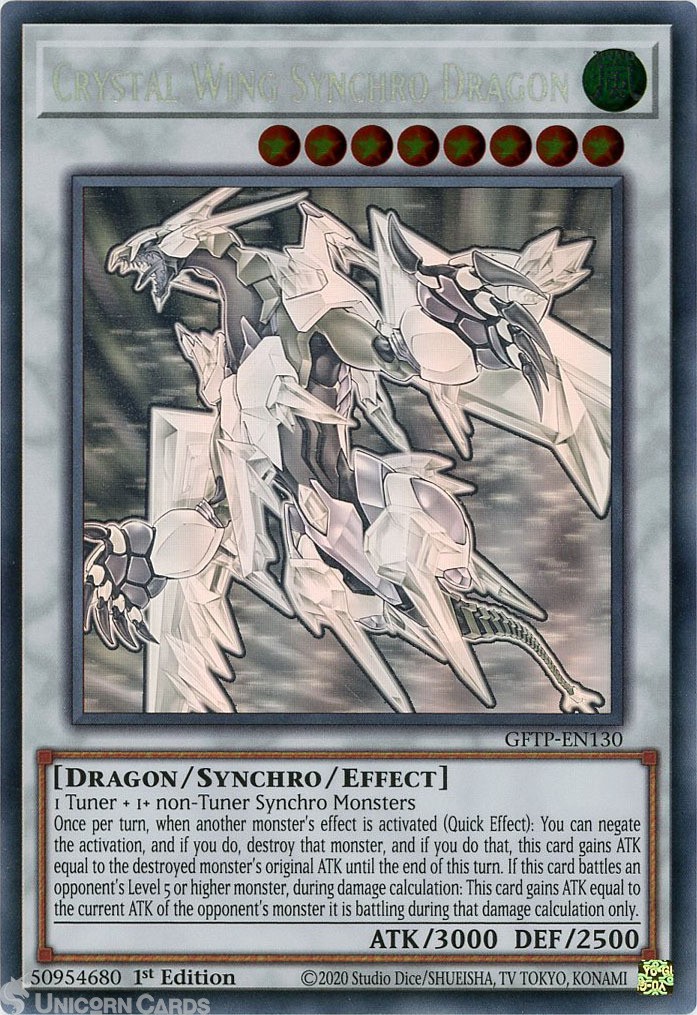 GFTP-EN130 Crystal Wing Synchro Dragon Ghost Rare 1st Edition Mint YuGiOh Card