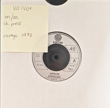 Status Quo Caroline / Joanne Vinyl Record 7" VG/VG 6059085 1973