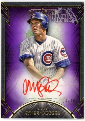 Ryne Sandberg 2021 Topps Diamond Icons Purple Red Ink Auto Card #RI-RSA 04/10