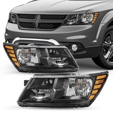 2PCS Black Headlight For 2009 2010 2011 2012 2013 2014 2015 2016 2017 2018 20...