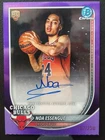 Noa Essengue 2025-26 Topps  Bowman Purple Refractor Auto /250 Chicago Bulls