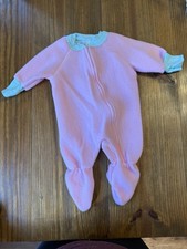 VINTAGE GERBER Pink BABY FOOTED PAJAMAS MADE IN THE USA 0-6 MONTHS