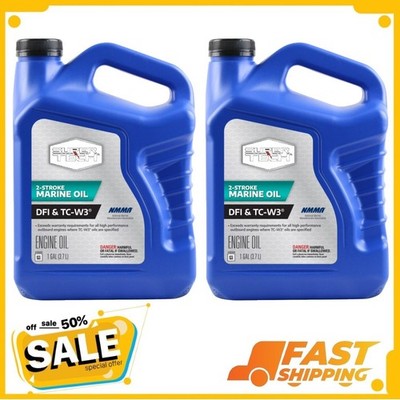 (2 pack) Super Tech TC-W3 Outboard 2 Cycle Engine Oil, 1 Gallon