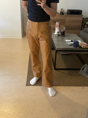 Genuine Leather Gap Woman Bootcut Pants Women's Brown 
