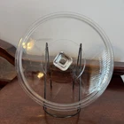 #12 - 9.5” Vintage Anchor Hocking Fire King Round Clear Glass LID Square Handle