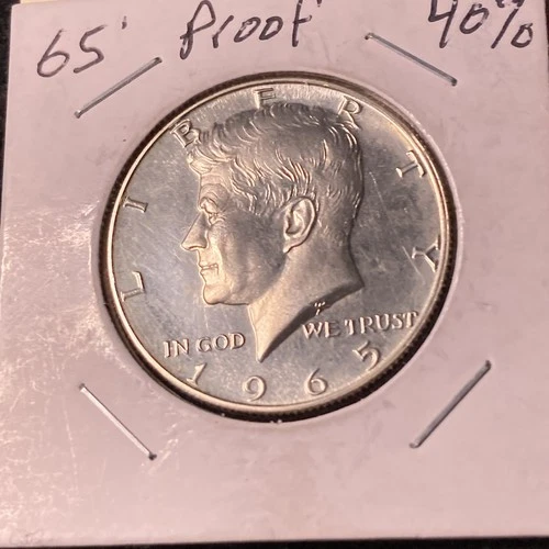 1965 Proof Like SMS Uncirculated 40% Silver Kennedy Half Dollar Coin