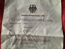 ORIGINAL ZENDER ABE f&uuml;r Schmutzleisten VW Scirocco 53, 4.119.01.3,KBA 90058 ,NOS