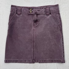 Gap Skirt Womens 8 Purple Corduroy Mini A-Line Stretch Fall 2004 Double Button