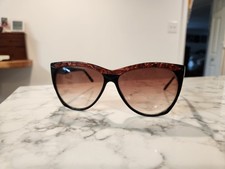 Vintage Guy LaRoche 601 Black Red Pearl Oval Sunglasses Italy Frames