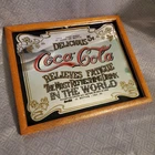 Coca Cola Vintage Mirror Sign Relieves Fatigue Advertisement, Wood Frame