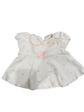 Vintage Baby Dior Dress White Pink Embroidered Peter Pan Collar 3 Months EUC