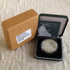 2007 SILVER PROOF £2 1oz BRITANNIA BOXED/COA/OUTER - mintage 5157
