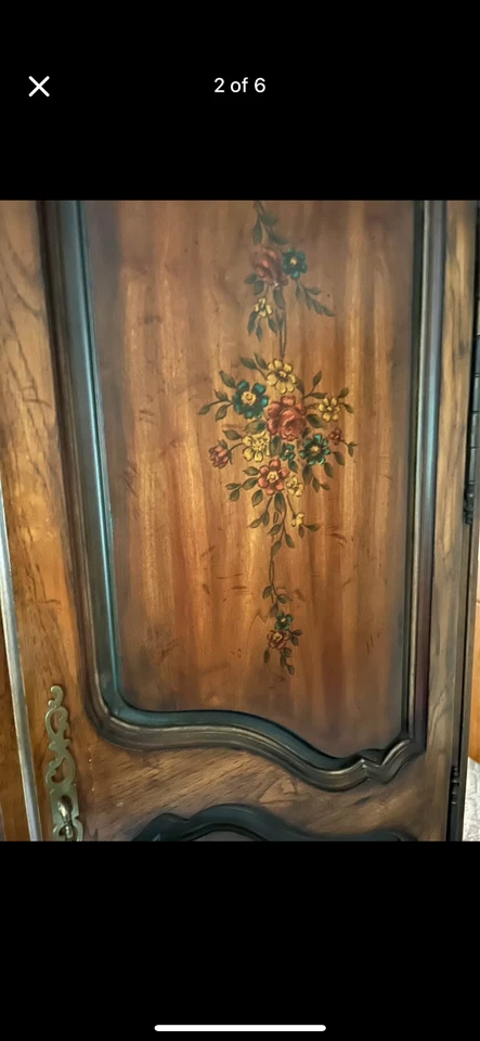 Drexel Heritage French Provincial Louis XV Carved Walnut Armoire Dresser - Image 2 of 4