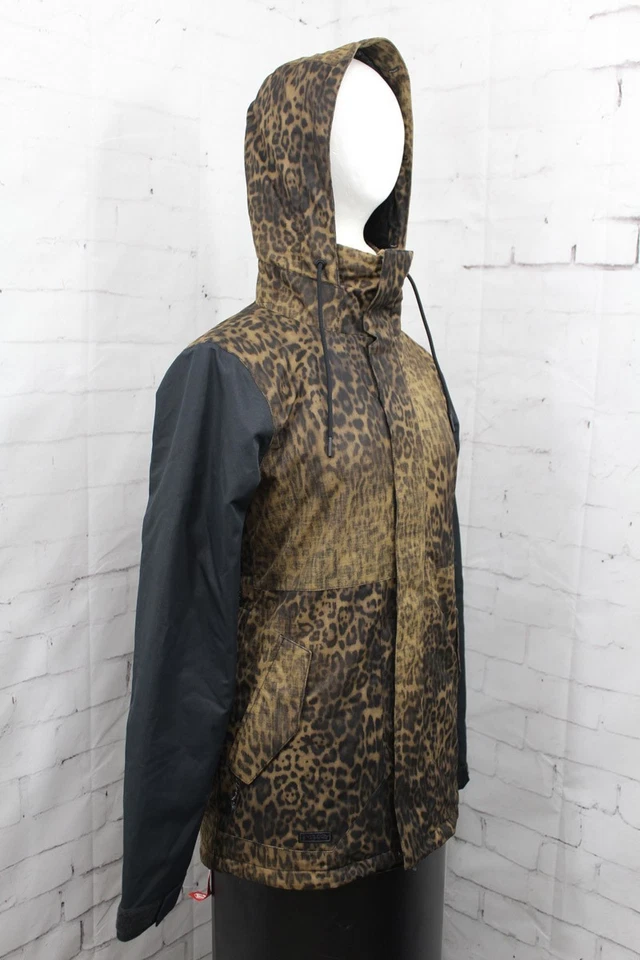 Volcom Fawn Insulated Snow Jacket, Womens' Small, Black Combo/Leopard Print New - Image 4 of 4