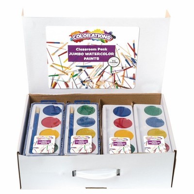 Colorations Jumbo Washable Watercolor Classroom Pack 60 Piece Set Includes