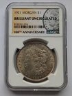1921-P Morgan Dollar, 100th Anniversary, NGC Brilliant Uncirculated, 90% Silver