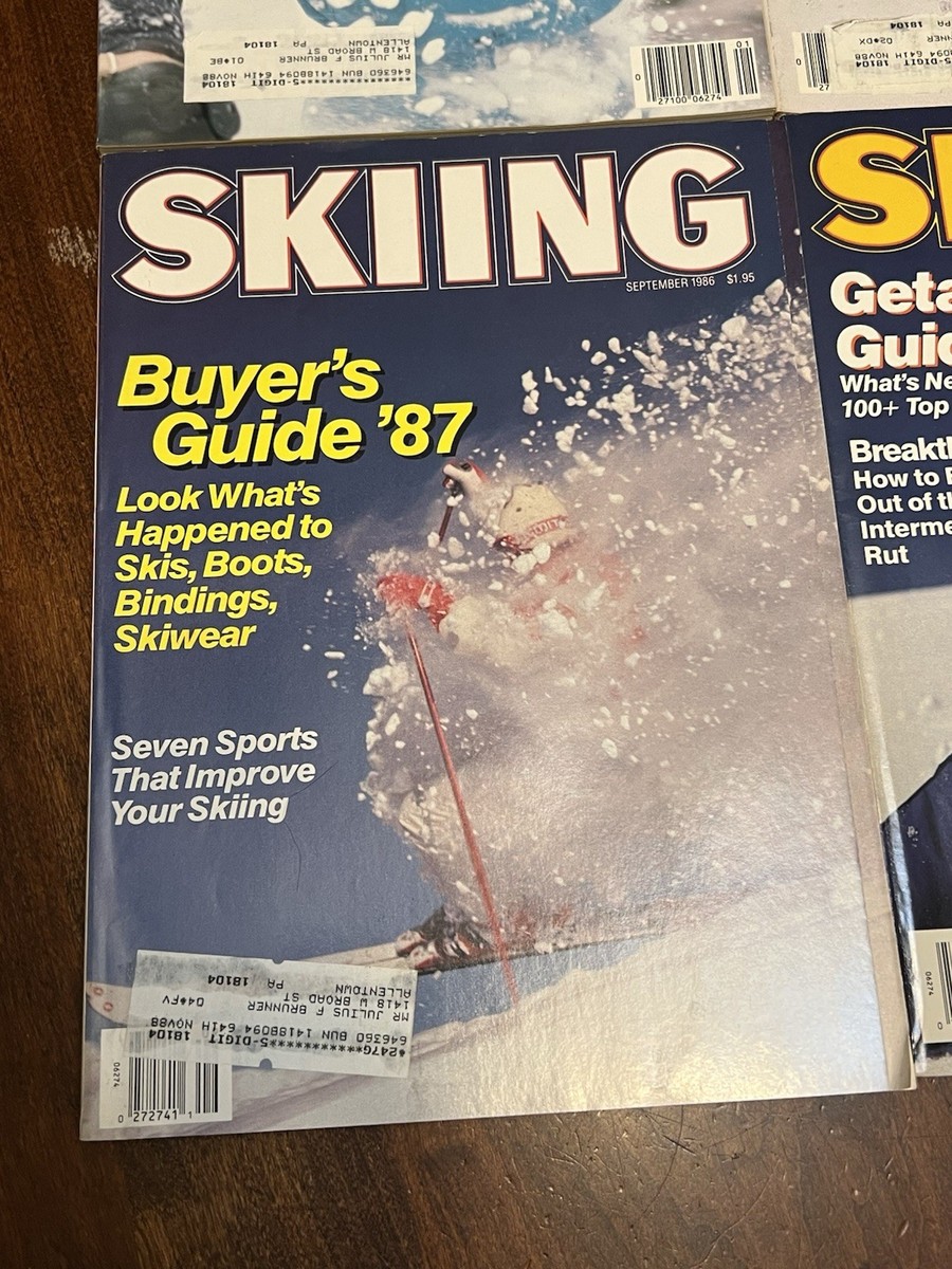Vintage 1986 SKIING Magazines Lot Of 7 Issues Ski Snowboarding