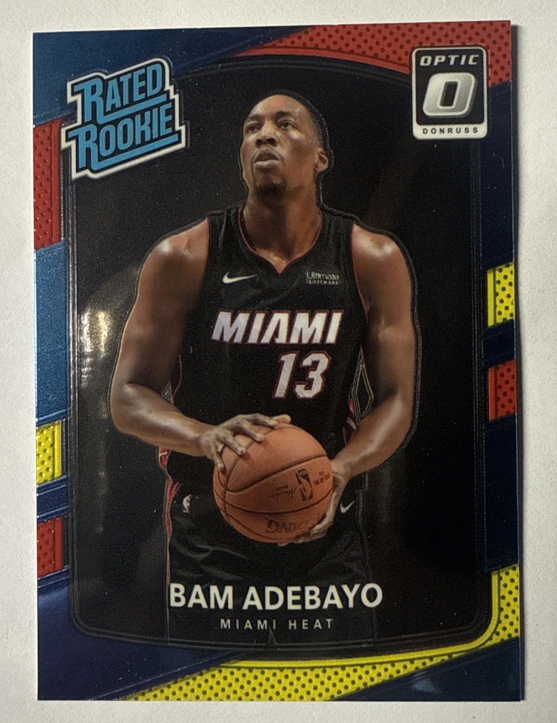 Bam Adebayo 2017-18 Donruss Optic RED YELLOW Rookie Card #187 RC Miami Heat