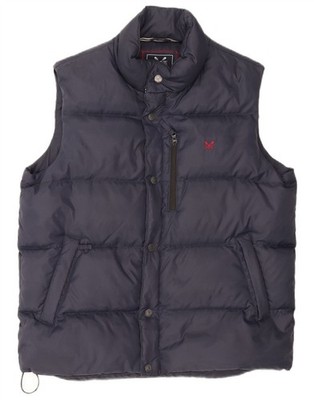 CREW CLOTHING Mens Padded Gilet UK 40 Large Navy Blue Nylon CF17