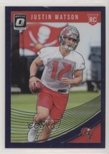 2018 Donruss Optic Rookies Purple Stars Prizm 1/25 Justin Watson #112 ds4
