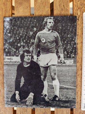 Sepp Maier + Berti Vogts Sammlerfoto auf Stahlblech 197x156x1 mm Rarität
