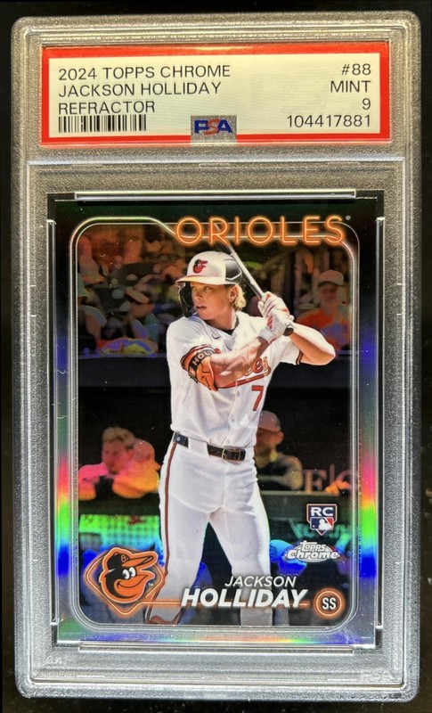2024 Topps Chrome Jackson Holliday RC Refractor Rookie #88 Orioles PSA 9