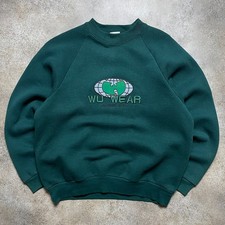   WU-WEAR Vintage Embroidered Logo Crewneck Sweatshirt, WU-Tang Mens S