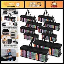 10 Pcs Transparent CD DVD Storage Bags, Water Resistant Holder with Handles, Bla