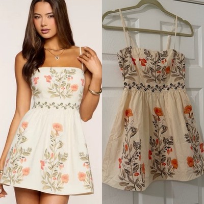 NWT Windsor Rosé Forecast Floral Poppy Mini Dress XS Similar To Agua Bendita