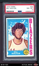 1974 Topps #39 Bill Walton Trail Blazers RC HOF UCLA PSA 8 - NM/MT