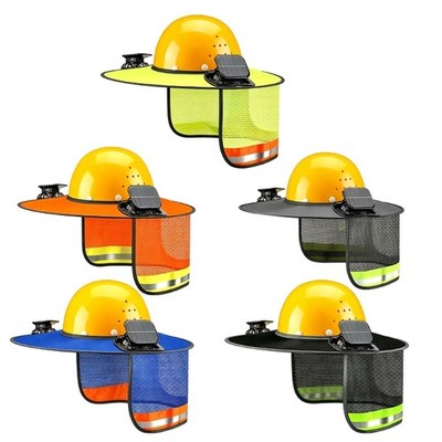 Sun Shade Safety Hard Hat Neck Cover Helmets Reflective Hat Brim with Solar Fan