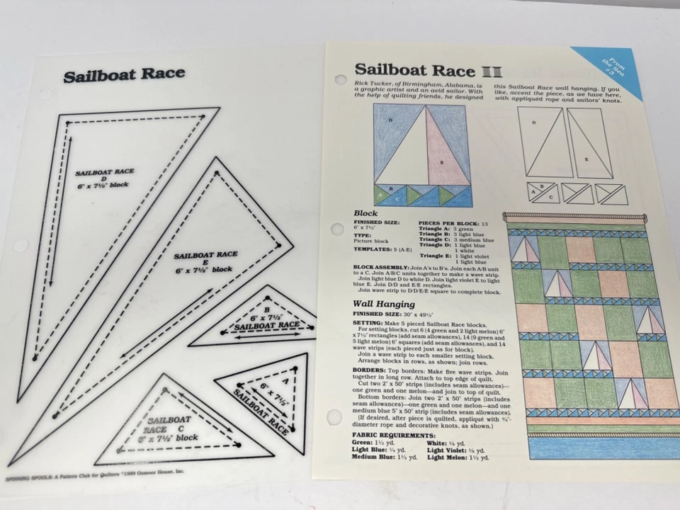 Spinning Spools Quilt Patterns Lot of 6 With Mylar Templates “From the Sea” - Image 4 of 4