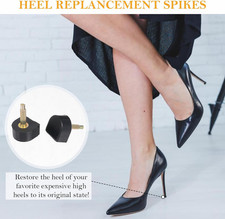 24 Pairs Heel Tips for High Heel Shoes- U/Cap Style, 2.4mm  3mm Metal Core, ...