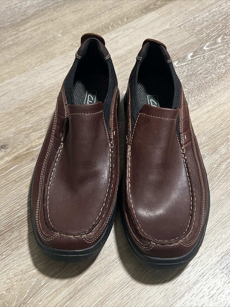 Clarks Mens Bradley Free Leather Slip-On Loafers Sz 12M
