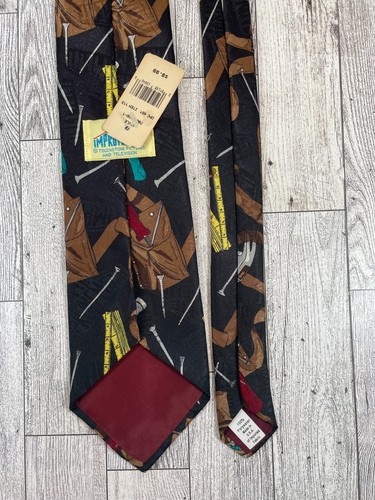 Vintage Home Improvment TV Show Mens Polyester Necktie Black With Tools New - Picture 4 of 6