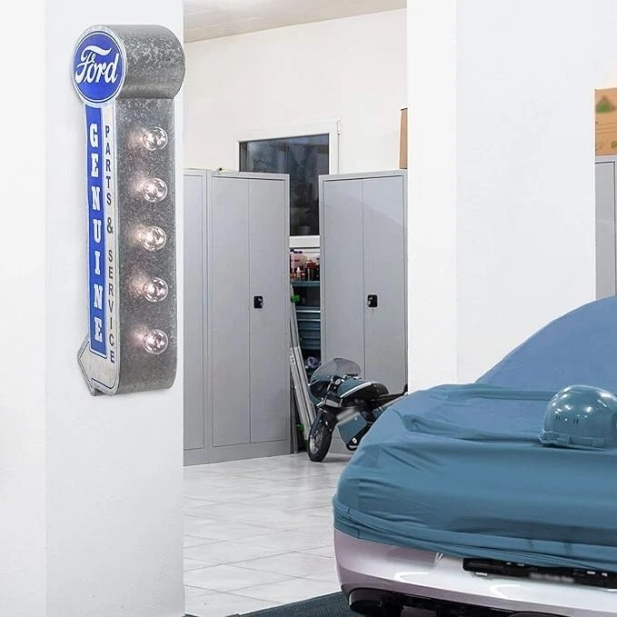 Ford Vintage Style Rustic Metal LED Marquee Sign for Garage Shop Bar Man Cave - Image 3 of 4