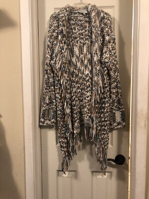 Lime Lush Crochet Fringe Cardigan NWOT S/M