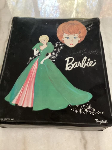 Vintage 1963 Barbie Ponytail Doll Carrying Case Black Vinyl
