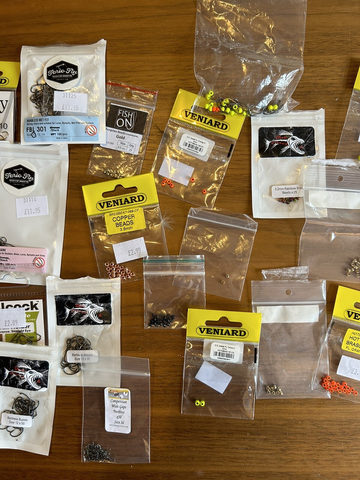 Fly Tying Job Lot Hooks And Beads For Trout Fullingmill, Veniards