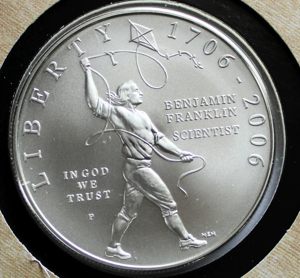 2006 Benjamin Franklin Scientist Silver Dollar Eyewitness to History FDC Set - Image 2 of 4